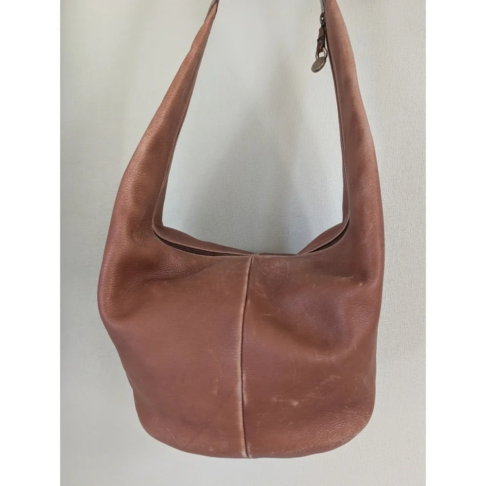 Vintage Furla Leather Bag 90s Y2K Hobo Minimalist Bucket Slouch Shoulder Purse